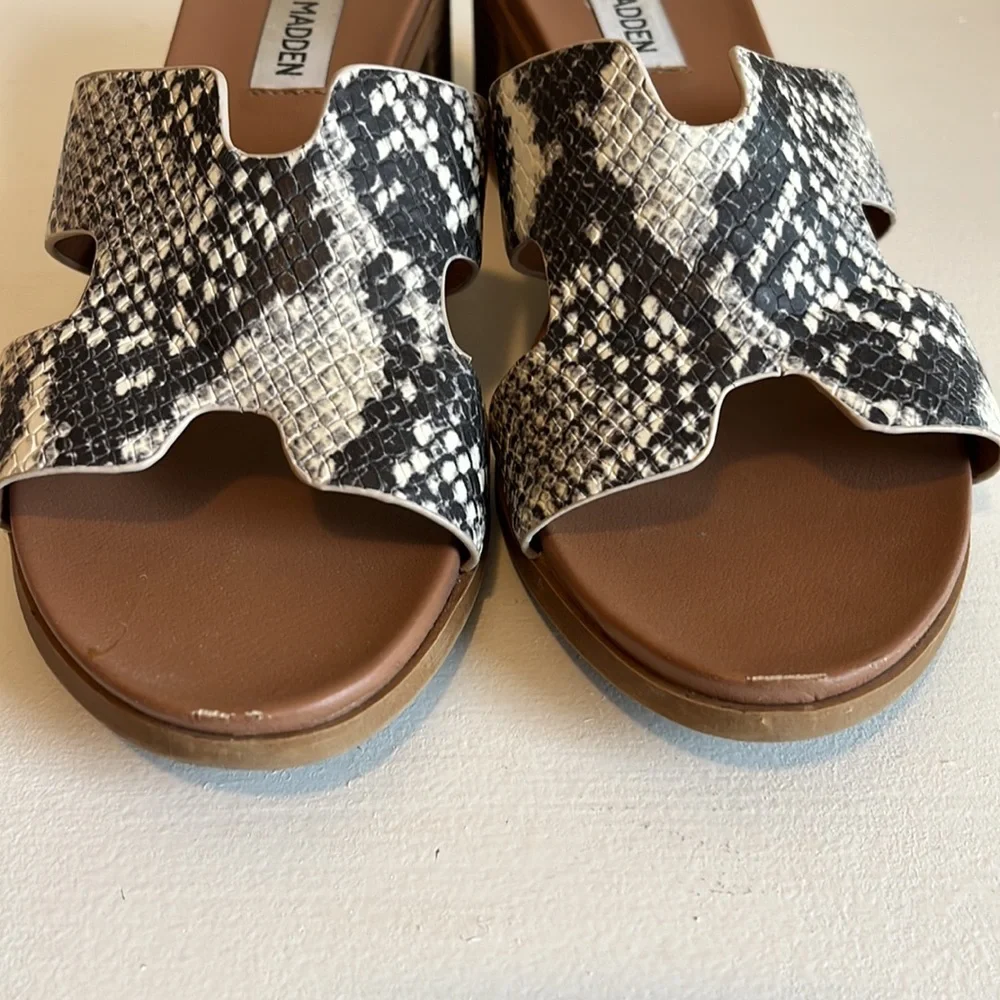 Steve Madden Snakeskin Kelsie Heeled Sandals Size 7